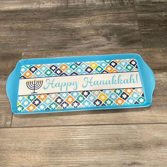 Blue & White Hanukkah Melamine Serving Tray - Picture 1 of 3